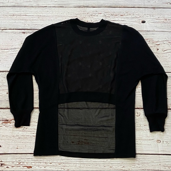 BCBGMAXAZRIA Lace Sheer Iza Long Sleeve Top Sz XS - Picture 9 of 15